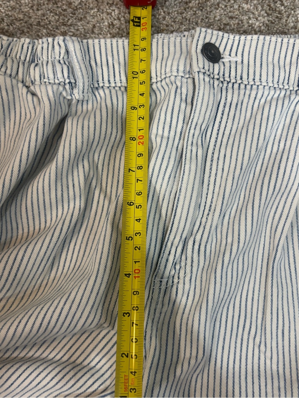 Aerie Blue & White Striped Chambray Casual Shorts Size Large Summer Beachy - Picture 5 of 11